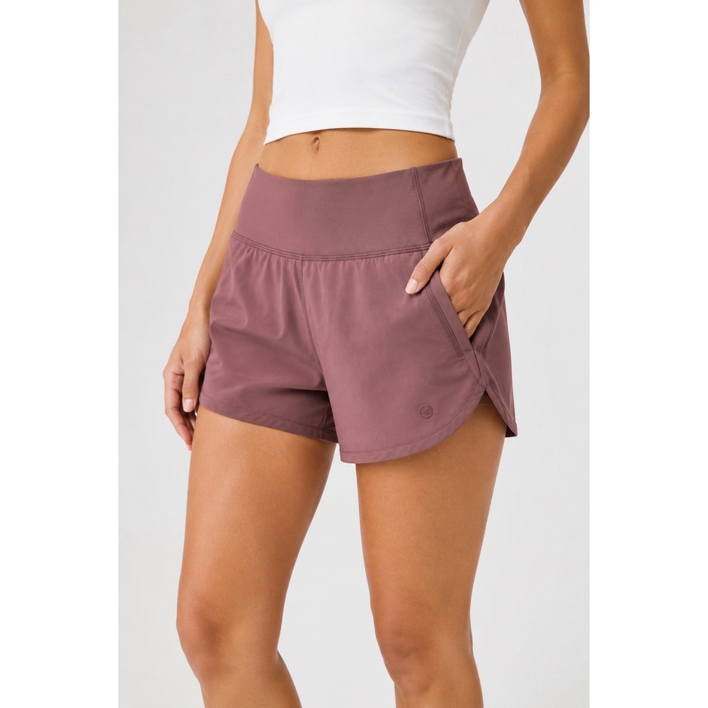 CRZ YOGA Womens Mauve Running Shorts Side Pockets Workout Athletic Size